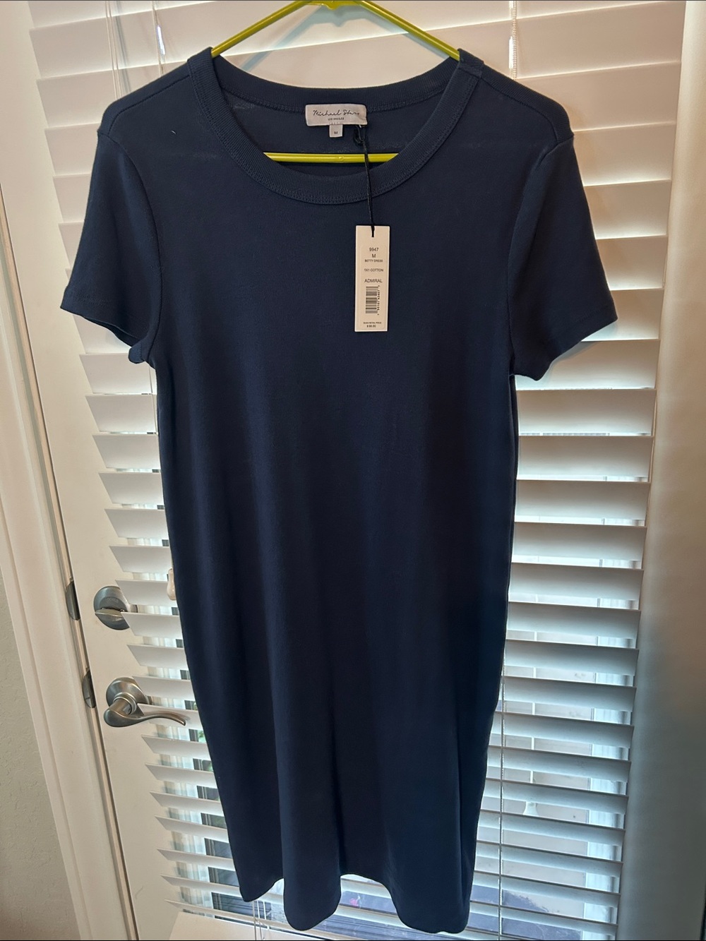 New Michael Stars Navy Short-Sleeve t-shirt dress.
